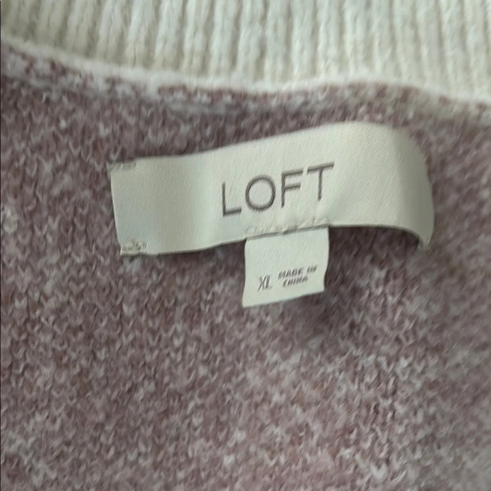 3/10 LOFT V-Neck Sweater Duo in Cream and Brown - Picture 2 of 7